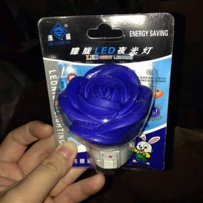 Đèn ngủ hình bông hoa hồng xanh