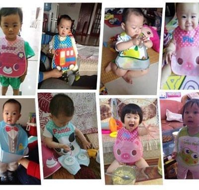 Yếm vải nhựa ăn dặm cho bé