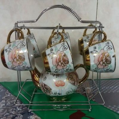 Bộ ấm chén treo dát vàng