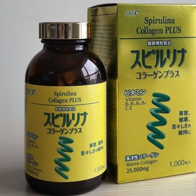 Tảo vàng Spirulina Collagen Plus hộp 1000v
