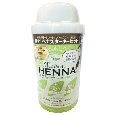 MADAM HENNA - Bộ thuốc nhuộm tóc bạc Madam henna màu đen dạng lắc