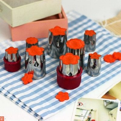 BỘ KHUÔN TẠO HÌNH RAU CỦ QUẢ BẰNG INOX 8 MÓN