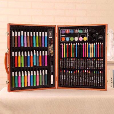 Hộp bút chì màu 150 món hộp gỗ sang trọng