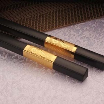 Bộ 10 đôi đũa ăn hợp kim đầu bọc vàng