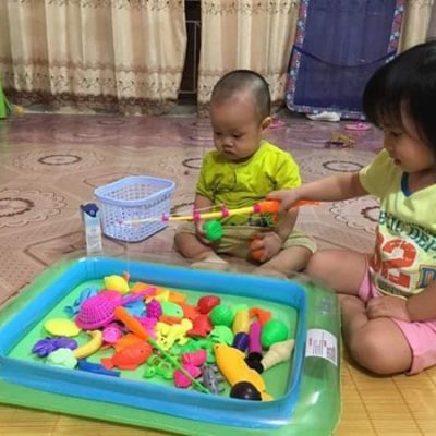 Bể phao câu cá loại 2 cần câu cho bé