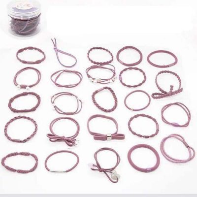 Hộp 24 dây chun buộc tóc dễ thương