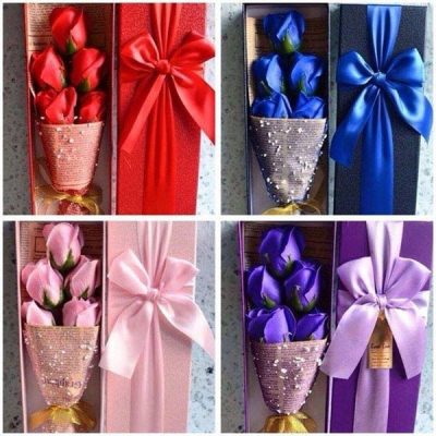 Hộp 5 bông hoa hồng sáp sang trọng