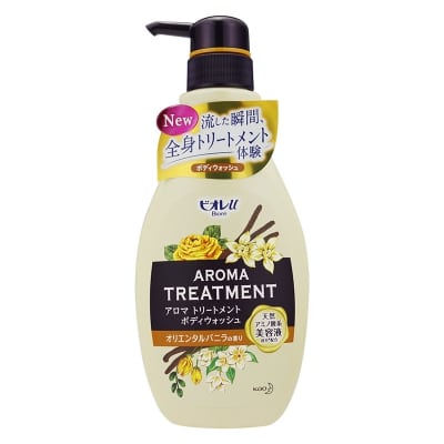 Chai sữa tắm hương hoa màu vàng Aroma 480ml Kao