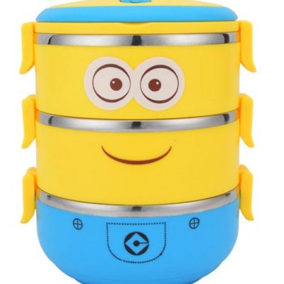 HỘP CƠM MINION GIỮ NHIỆT 3 TẦNG LÕI INOX