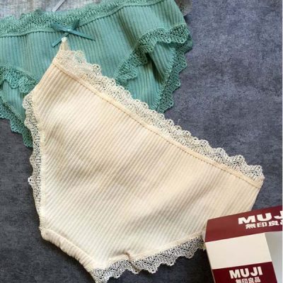 Hộp 4 quần lót muji xuất nhật viền ren mẫu mới