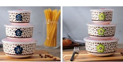 Bộ 3 bát sứ hút chân không hàng xuất Nhật cao cấp