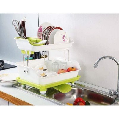 GIÁ ÚP BÁT ĐĨA 2 TẦNG CÓ KHAY THOÁT NƯỚC