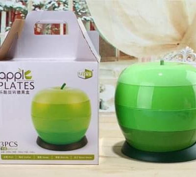 KHAY ĐỰNG MỨT 3 TẦNG XOAY HÌNH QUẢ TÁO