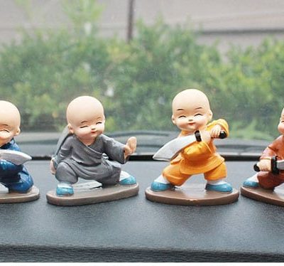 Bộ 4 tượng chú tiểu múa đao