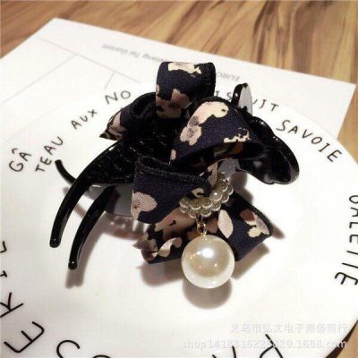 Kẹp tóc nơ ngọc trai dễ thương loại to