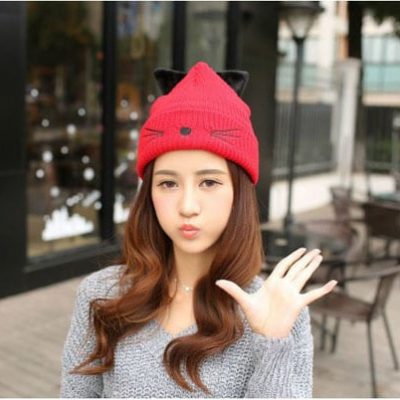 Mũ len tai mèo đẹp cho nữ