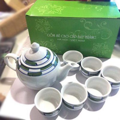 Bộ ấm chén gốm sứ Bát Tràng