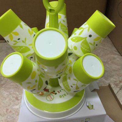 Bộ 8 cốc phíp kèm giá úp