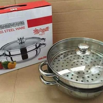 NỒI HẤP INOX 2 TẦNG SIZE 28 CM