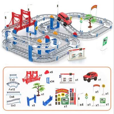 Bộ lắp ráp đường đua ô tô 88 chi tiết cho bé