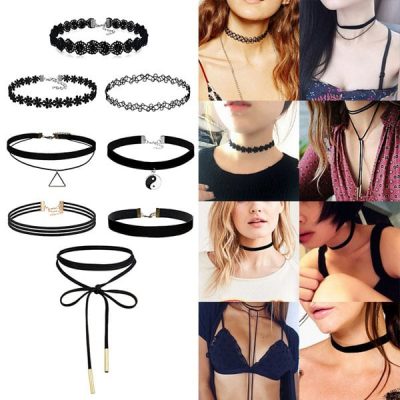 Bộ vòng cổ choker tattoo 12 chiếc