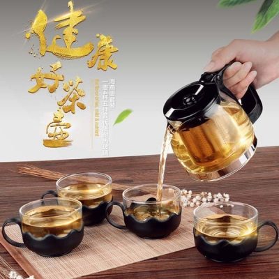 Bộ ấm pha trà thủy tinh có lưới lọc