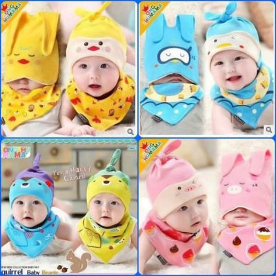 Bộ mũ yếm cotton