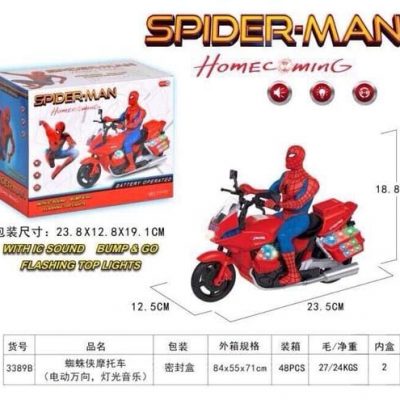 Đồ chơi người nhện đi xe máy có nhạc