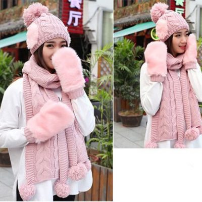 Khăn mũ len dễ thương cho bạn gái