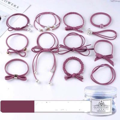 Hộp 12 dây buộc tóc cá tính cho bạn gái
