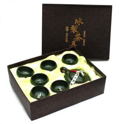 Bộ ấm trà 3d hình cá xanh ngọc