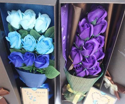 Hoa hồng sáp hộp 9 bông cao cấp