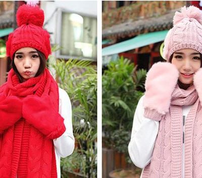 Khăn mũ len dễ thương cho bạn gái