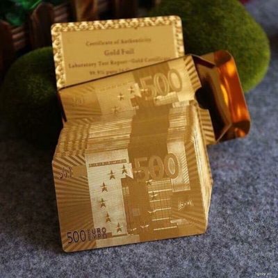 Bộ bài tây mạ vàng 24k