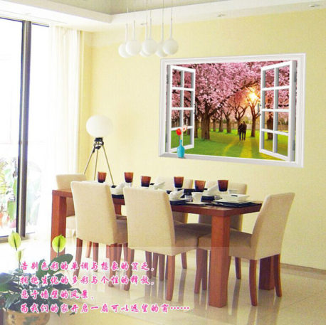 Decal dán tường 3d hình cửa sổ