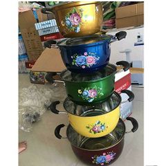 BỘ NỒI INOX 5 CHIẾC IN HOA