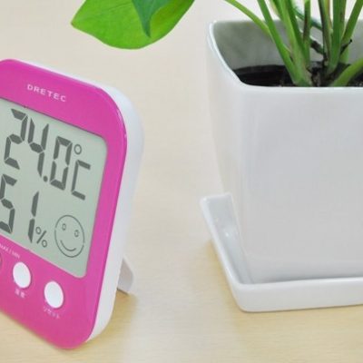 DRETEC- Máy đo nhiệt độ, độ ẩm không khí Opsis màu hồng