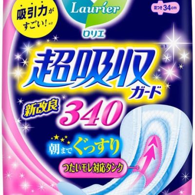 Băng vệ sinh Laurier siêu thấm  ban đêm có cánh 34cm (16 miếng) Kao