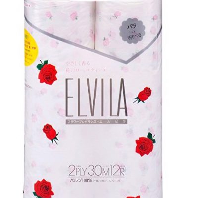 Giấy vệ sinh kép 30m hương hoa hồng (12 cuộn/ túi) Shikoku