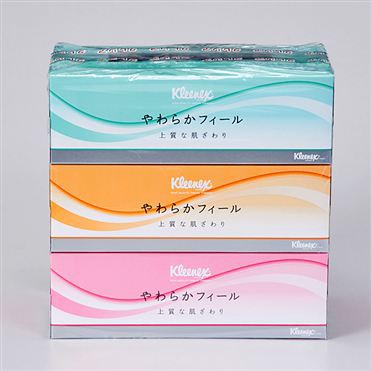 Set 3 hộp giấy ăn mềm Kleenex (320 tờ 3 gói) Crecia