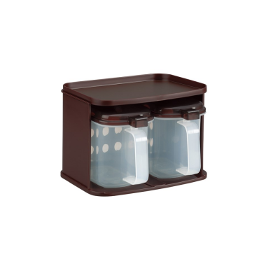 INOMATA- Set 2 lọ đựng gia vị màu nâu