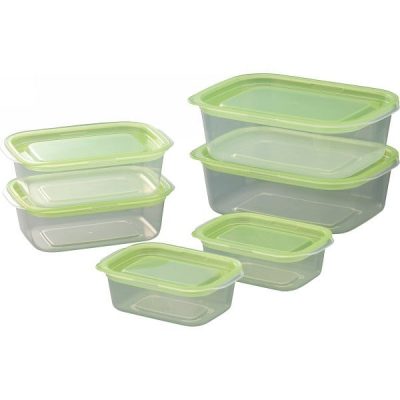 Bộ khay trữ thức ăn INOMATA 6 hộp màu xanh