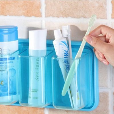 Kệ nhựa để đồ nhà tắm 3 ngăn dán tường