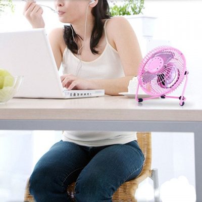 Quạt usb mini 360 độ lồng sắt tiện dụng