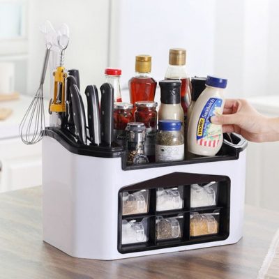 Kệ đựng gia vị kèm khay cắm dao kéo