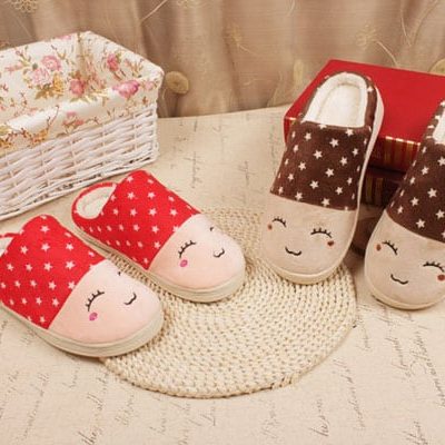 Dép bông smiling cute đế cao su