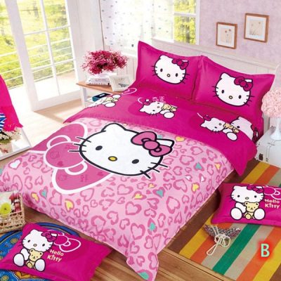 Bộ chăn ga gối cotton poly kitty