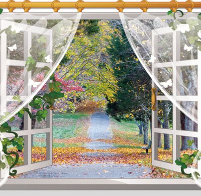 DECAL DÁN TƯỜNG 3D HÌNH CỬA SỔ