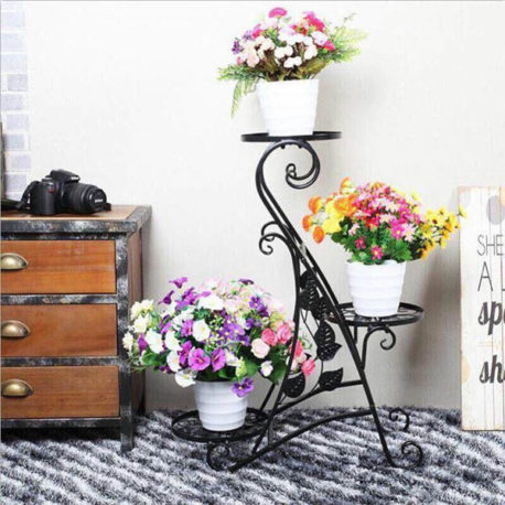 Kệ sắt để cây cảnh 3 tầng 3 chậu