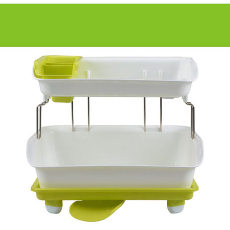 Kệ úp chén đĩa 2 tầng có khay thoát nước